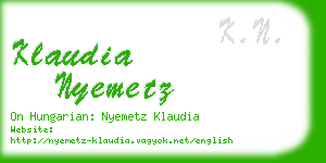 klaudia nyemetz business card